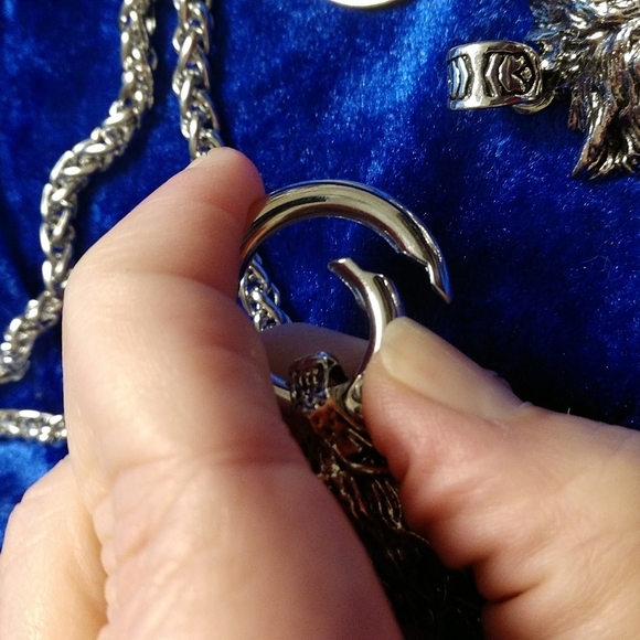 Wolf head Stainless Steel Pendant Flexible 24" Necklace Chain Unisex Gothic - Picture 14 of 15